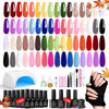 Picture of Beetles 52 Pcs Gel Nail Polish Kit with UV LED Light Starter Kit Soak Off 32 Colors Glitter Gel Polish Set with Base Top Coat 36W Nail Dryer Building Gel Blomming Gel Nail Art for DIY Golden Journey