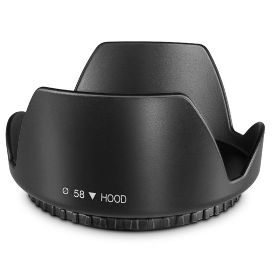 Picture of 58MM Tulip Flower Lens Hood for Canon EOS 77D 80D 90D Rebel T8i T7 T7i T6i T6s T6 SL2 SL3 DSLR Cameras with Canon EF-S 18-55mm f/3.5-5.6 is Lens and Select Nikon Lenses