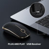 Picture of Vssoplor Wireless Mouse, 2.4G Slim Portable Computer Mouse with Nano Receiver Quiet Silent Optical Laptop Mouse for Notebook, PC, Laptop, Computer-Black and Gold