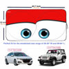 Picture of Gven Windshield Shade, Car Sun Shade for Front Windshield Funny Car Eyes Sunshades Sun Visor Protector Blocks UV Rays Foldable 210T Keep Your Vehicle Cool (Eyes-red, Large)