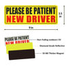 Picture of JUSTTOP New Driver Magnet for Car, Please Be Patient Student Driver Magnet, New Driver Magnet Safety Warning, Magnetic Reflective Rookie Driver Bumper Sticker (Black&Red)