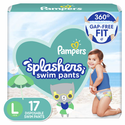 Picture of Pampers Splashers Disposable Swim Diapers Size 5 (31-40lbs), 17 Count