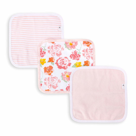 Picture of Burt's Bees Baby Washcloths, Absorbent Knit Terry, Super Soft 100% Organic Cotton