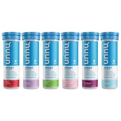 Picture of Nuun Sport Electrolyte Tablets for Proactive Hydration, Variety Pack, 6 Pack (60 Servings)