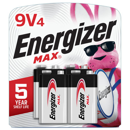 Picture of Energizer MAX 9V Batteries (4 Pack), 9 Volt Alkaline Batteries - Packaging May Vary