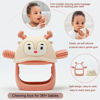 Picture of Smily Mia Reindeer Never Drop Hand Held Baby Teether for 3-6Months, Baby Teething Toys for Babies 0-6Months, Best Baby Easter Backet Stuffers for 6-12Months, Nude