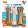 Picture of Nylabone Puppy Chew Toy & Treat Starter Pack - Puppy Chew Toys for Teething - Long Lasting Puppy Chew Treat - Puppy Supplies - Chicken & Bacon Flavor, Small (3 Count)