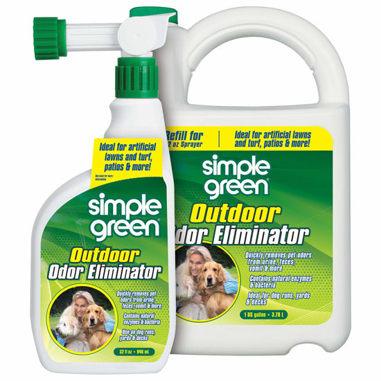 Picture of Simple Green Outdoor Odor Eliminator for Pets, Dogs, Ideal for Artificial Grass & Patio (32 oz Hose End Sprayer & 1 Gallon Refill)