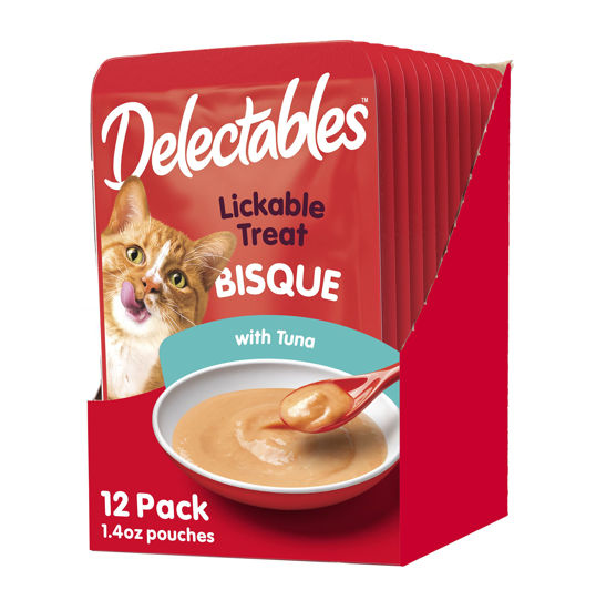 Picture of Hartz Delectables Bisque Lickable Wet Cat Treats-12 Pack-Tuna - 3270011057