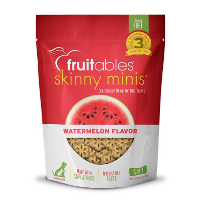 Picture of Fruitables Skinny Mini Dog Treats - Healthy Treats for Dogs - Low Calorie Training Treats - Free of Wheat, Corn and Soy - Watermelon - 5 Ounces