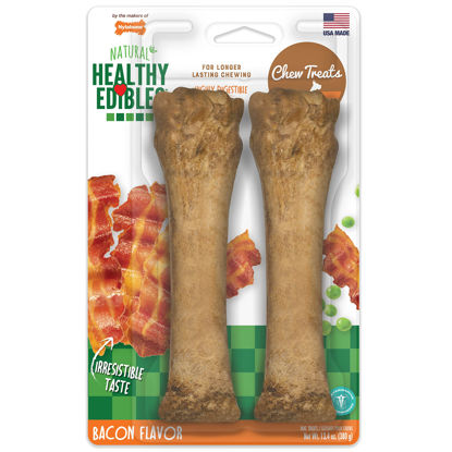 Picture of Nylabone Healthy Edibles Long-Lasting Dog Treats - Natural Dog Treats for Large Dog - Dog Products - Bacon Flavor, X-Large/Souper (2 Count)