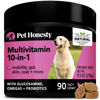 Picture of Pet Honesty 10 in 1 Dog Multivitamin - Fish Oil for Dogs, Dog Vitamins and Supplements - Glucosamine for Dogs, Probiotics, Omega Fish Oil - Dogs Health & Heart - Dog Skin and Coat Supplement (90 ct)