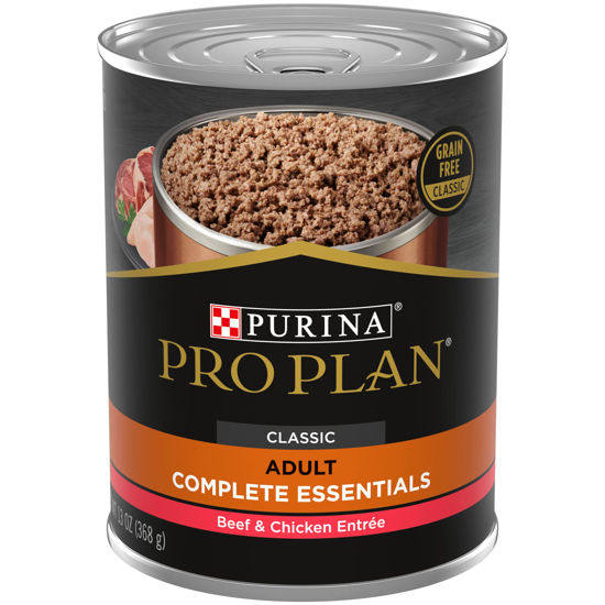 Picture of Purina Pro Plan Grain Free Wet Dog Food, Classic Beef and Chicken Entree - (12) 13 Oz. Cans