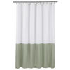 Picture of ALYVIA SPRING Waterproof Fabric Shower Curtain Liner - Soft & Light-Weight Cloth Shower Liner, 3 Bottom Magnets, Hotel Quality & Machine Washable - Standard Size 72x72, White and Sage