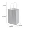 Picture of Oikss 100 Pack 5.25x3.25x8.25 inch Small Kraft Bags with Handles Bulk, Paper Bags Birthday Wedding Party Favors Grocery Retail Shopping Business Goody Craft Gift Bags Cub Sacks (Silver Grey 100 Count)