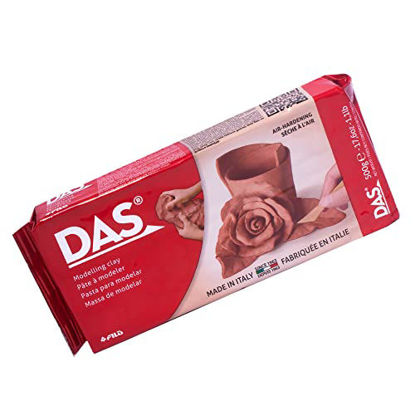 Picture of DAS Air-Hardening Modeling Clay - Terra Cotta Clay 1.1lb Block - Pliable Air Clay for Sculpting and Coating - Easy to Use Air Dry Modeling Clay - Molding Clay for Sculpting and More