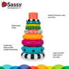 Picture of Sassy Stacks of Circles Stacking Ring STEM Learning Toy, Age 6+ Months, Multi, 9 Piece Set