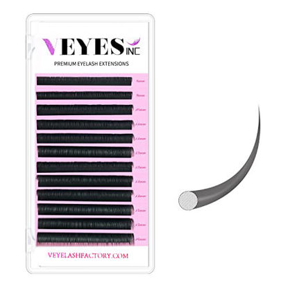 Picture of VEYES INC Eyelash Extension Supplies Classic Volume Lash Extensions Tray 0.03 CC Curl 16mm, Premium Mink Silk Individual Lashes Soft Matte Black Salon Use.