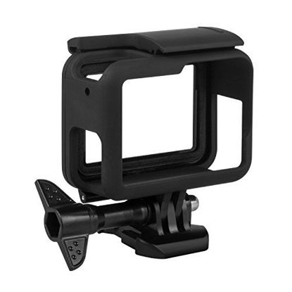 Picture of Kupton Frame Compatible with GoPro Hero 7/6/ 5 / Hero (2018) Housing Border Protective Shell Case Accessories for Go Pro Hero7 Hero6 Hero5 Black with Quick Pull Movable Socket and Screw (Black)