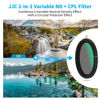 Picture of JJC 2-in-1 67mm Variable ND Filter & CPL Polarizer Filter, 5 Hard Stops ND2-ND32 Adjustable Neutral Density Filter, Including Moistureproof Storage Case and Lens Cap