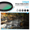 Picture of JJC 2-in-1 67mm Variable ND Filter & CPL Polarizer Filter, 5 Hard Stops ND2-ND32 Adjustable Neutral Density Filter, Including Moistureproof Storage Case and Lens Cap