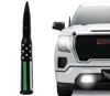 Picture of EcoAuto Badass Antenna Replacement Fits All Chevy & GMC Truck Model Years - Short Replacement Antenna - Military Grade Aluminum - Anti Chip & Anti Theft Design (American Flag Military)