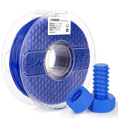 Picture of AMOLEN TPU Filament 1.75mm,Flexible Filament 3D Printer Filament,Soft TPU 3D Printing Filament,Precious Blue 1kg/2.2lbs