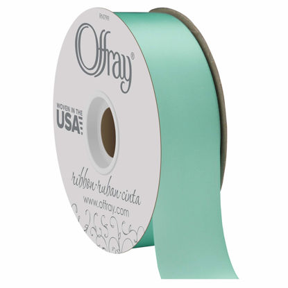 Picture of Offray Berwick 1.5"" Wide Double Face Satin Ribbon, Aqua Blue, 50 Yds (563823)