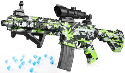 Picture of Electric Gel Ball Blaster 2 Modes with 10,000 Gel Balls, M416 Automatic Gel Ball Blaster Toy for Adults and Kids Ages 14+ (Green)