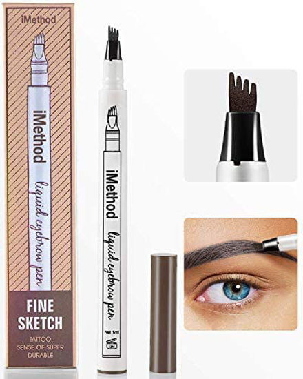 Picture of iMethod Eyebrow Pen - iMethod Eyebrow Pencil with a Micro-Fork Tip Applicator Creates Natural Looking Brows Effortlessly and Stays on All Day, Dark Grey