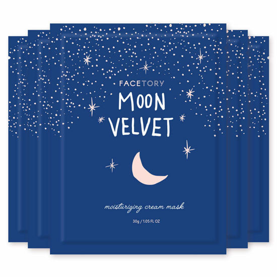 Picture of FACETORY Moon Velvet Moisturizing Cream with Jojoba Oil Sheet Mask - Moisturizing, Brightening, and Anti-Aging (Pack of 5)