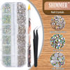 Picture of 3600pcs Round Glass AB and Transparent White Rhinestones 6 Sizes Flatback Crystal Gem Jewel Decoration for Nail Art, Tweezer and Pickup Pen included