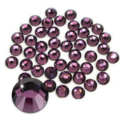 Picture of Jollin Glue Fix Flatback Rhinestones Glass Diamantes Gems for Nail Art Crafts Decorations Clothes Shoes(SS34 288pcs, Amethyst)