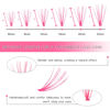 Picture of 120 PCS Cluster Lashes C Curl 20 Roots 0.07mm 10-15mm Mixed Pink Individual Eyelashes Professional Makeup Cluster Eyelash Extensions Colored DIY Eyelash Extension at Home (Pink20D0.07C 10-15)