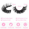 Picture of Mink Lashes Fluffy Russian Mink Lashes Extension 17mm Wispy False Eyelashes 6D D Curl Russian Strip Lashes Pack by Kiromiro