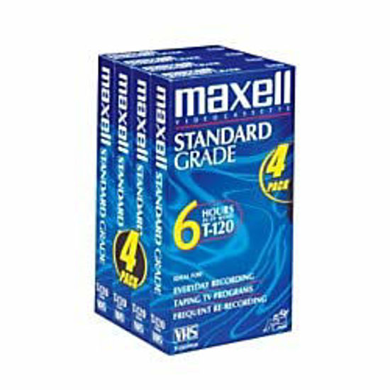 Picture of Maxell STD-T-120 4 Pack VHS Tapes