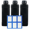 Picture of Fuyunohi 3x1L HDPE Darkroom Chemical Storage Bottles Square Liquid Container Bottle Anti Oxidation Storage Film Photo Developing Processing Equipment with Label,Black