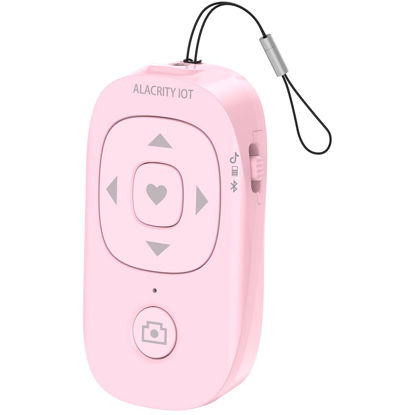 Picture of Alacrity Rechargeable Bluetooth Remote Control, TIK Tok Kindle App Page Turner, Wireless Selfies Clicker for iOS and Android Phone Camera Shutter, 1-Pack, Pink