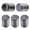 Picture of Tire Valve Stem Cap Cover - (5 Pack) Tire Air Caps Metal with Plastic Liner Corrosion Resistant Leak-Proof for Car Truck Motorcycle SUV and Bike Grey