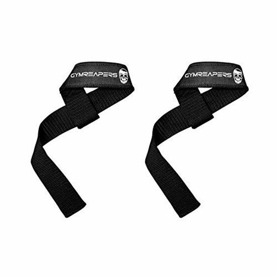 GetUSCart- Gymreapers Lifting Wrist Straps for Weightlifting, Bodybuilding,  Powerlifting, Strength Training, & Deadlifts - Padded Neoprene with 18  Cotton (Black - No Padding)