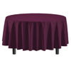 Picture of 12-Pack Premium Plastic Tablecloth 84in. Round Table Cover - Plum