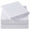 Picture of Mellanni California King Sheet Set - Iconic Collection Bedding Sheets & Pillowcases - Luxury, Extra Soft, Cooling Bed Sheets - Deep Pocket up to 16" - Easy Care - 4 PC (Cal King, Pin Stripe Gray)