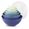 Picture of COOK WITH COLOR Plastic Mixing Bowls with Lids - 12 Piece Nesting Bowls Set includes 6 Prep Bowls and 6 Lids, Microwave Safe (Blue Ombre)