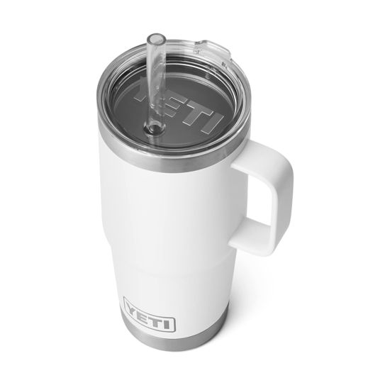 Picture of YETI Rambler 25 oz Straw Mug, Vacuum Insulated, Stainless Steel, White