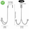 Picture of HFHOME 4Packs Over The Door Double Hanger Hooks, Metal Twin Hooks Organizer for Hanging Coats, Hats, Robes, Towels- Silver