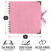 Picture of Bstorify Square Scrapbook Photo Albums 36 Pages (7 x 7 Inch) Pink Thick Paper, Hardcover, Metal Corners, Ribbon Closure - Ideal for Your Scrapbooking Albums, Art & Craft Projects (Pink, 7 x 7 Inch)