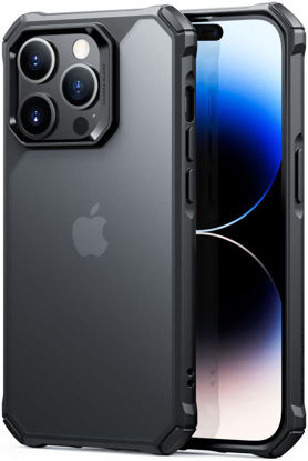 Picture of ESR Air Armor Case, Compatible with iPhone 14 Pro Case, Military-Grade Drop Protection, Shock-Absorbing Air-Guard Corners, Hard Acrylic Back, Scratch Resistant, Frosted Black
