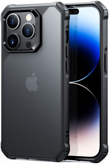 Picture of ESR Air Armor Case, Compatible with iPhone 14 Pro Case, Military-Grade Drop Protection, Shock-Absorbing Air-Guard Corners, Hard Acrylic Back, Scratch Resistant, Frosted Black