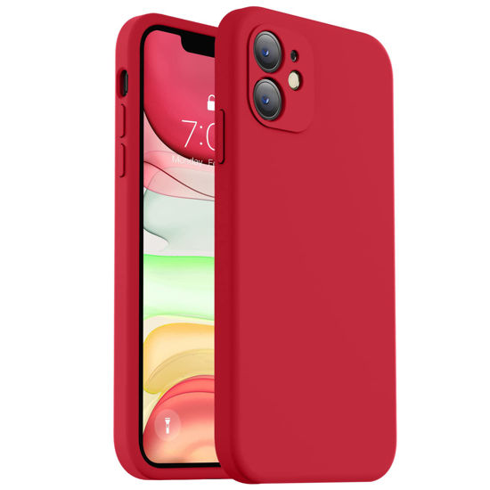 Picture of Vooii Compatible with iPhone 11 Case, Upgraded Liquid Silicone with [Square Edges] [Camera Protection] [Soft Anti-Scratch Microfiber Lining] Phone Case for iPhone 11 6.1 inch - Red