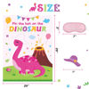 Picture of WERNNSAI Pin The Hat on The Dinosaur Game - Dinosaur Party Games for Girls Dino Poster 20'' x 29'' with 24 PCS Hats Baby Shower Birthday Party Supplies for Wall Home Room Decoration